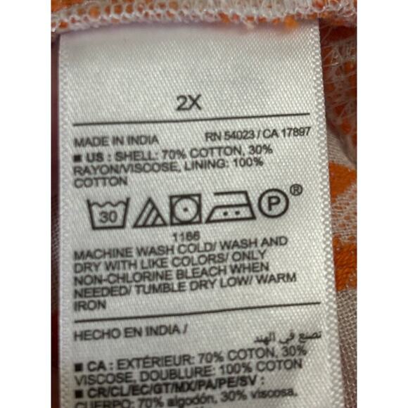 Old Navy orange/pink/cream top, 2X, NWT, bohemian, cottagecore, feminine - Picture 6 of 7